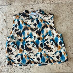 Hunter Bell Abstract Print Sleeveless Blouse
